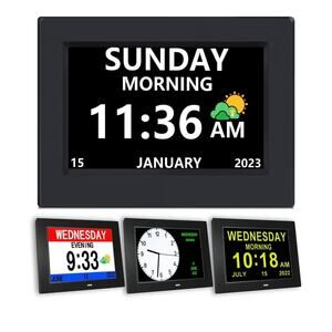 8” Digital Day Date Alarm Clock Large Display Dementia Alzheimer Calendar